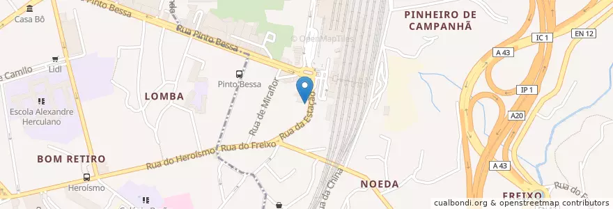 Mapa de ubicacion de Idian Tandoori Restaurant en 포르투갈, 노르트 지방, Área Metropolitana Do Porto, 포르투, Porto, Campanhã.