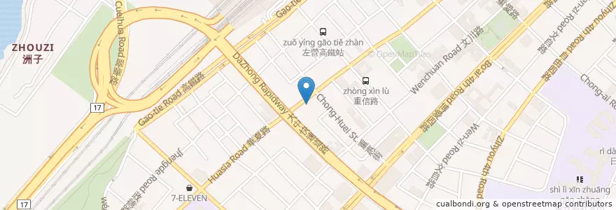Mapa de ubicacion de 新高橋藥局華夏店 en Тайвань, Гаосюн, 左營區.