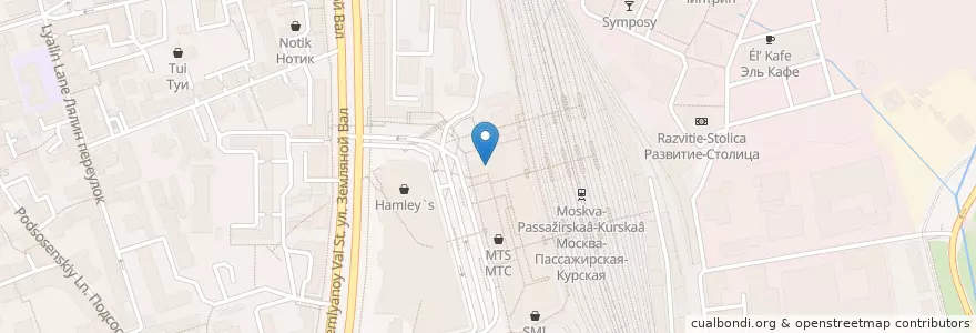 Mapa de ubicacion de Крошка Картошка en 러시아, Центральный Федеральный Округ, Москва, Центральный Административный Округ, Басманный Район.