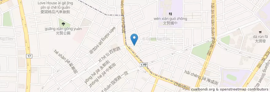 Mapa de ubicacion de 加水站 en 臺灣, 臺南市, 北區.