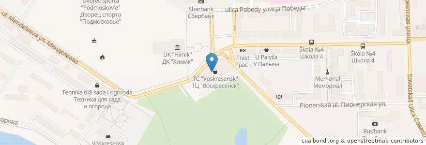 Mapa de ubicacion de Burger King en Russia, Central Federal District, Moscow Oblast, Voskresensky District.