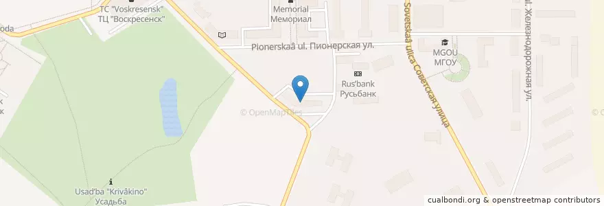 Mapa de ubicacion de СтоматологиЯ en Rusland, Centraal Federaal District, Oblast Moskou, Городской Округ Воскресенск.