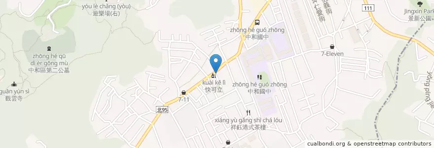 Mapa de ubicacion de 京都拉麵 en Тайвань, Новый Тайбэй, 中和區.