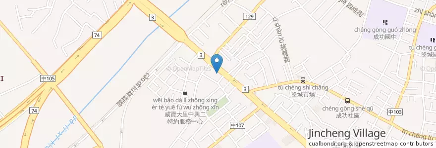 Mapa de ubicacion de 加州牙醫診所 en Taiwán, Taichung, 大里區.