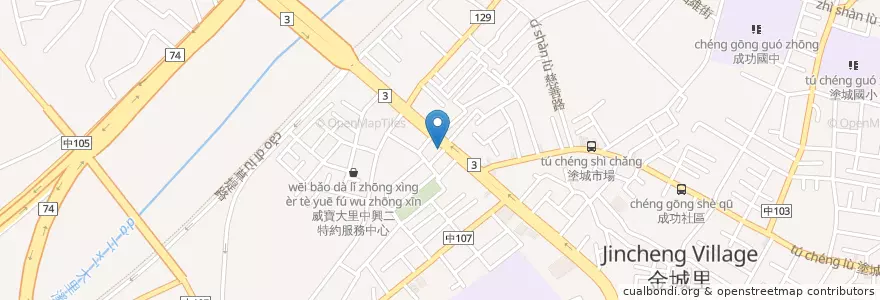 Mapa de ubicacion de 順和眼科 en 타이완, 타이중 시, 다리구.