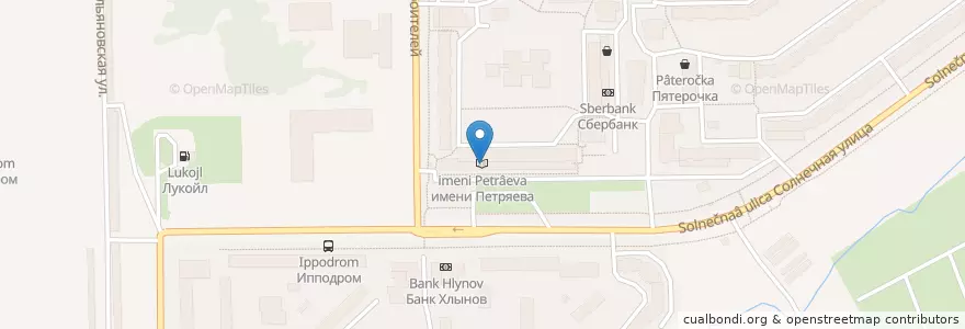 Mapa de ubicacion de Библиотека имени Петряева en ロシア, 沿ヴォルガ連邦管区, キーロフ州, キーロフ管区.