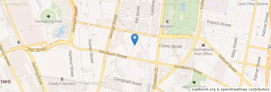 Mapa de ubicacion de caffe tiamo en オーストラリア, ニューサウスウェールズ, Council Of The City Of Sydney, Sydney.