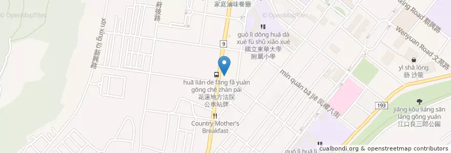 Mapa de ubicacion de 德國餐廳 en 台湾, 台湾省, 花蓮県, 花蓮市.