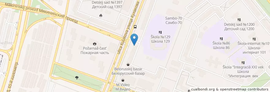 Mapa de ubicacion de CMD en Rússia, Distrito Federal Central, Москва, Северо-Западный Административный Округ, Район Строгино.