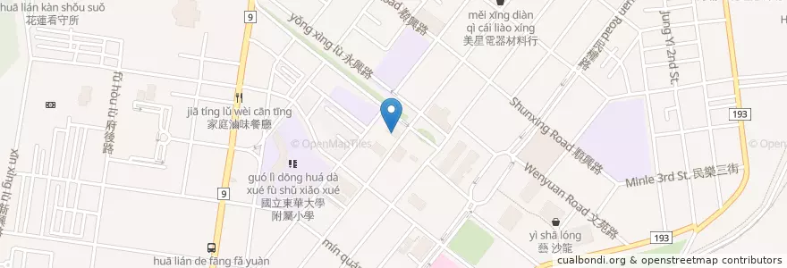 Mapa de ubicacion de 中信洗車店 en Taiwán, Provincia De Taiwán, Condado De Hualien, 花蓮市.