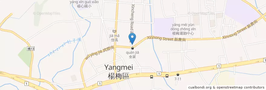 Mapa de ubicacion de 85度C en Taiwan, 桃園市, 楊梅區.