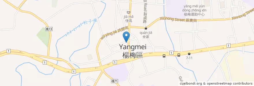 Mapa de ubicacion de 福廣燒臘 en Тайвань, Таоюань, Янмэй.