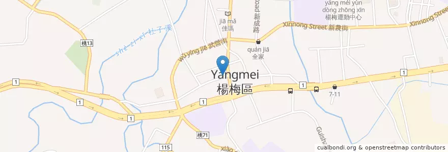 Mapa de ubicacion de 弘大藥局 en Taiwan, Taoyuan, Yangmei.