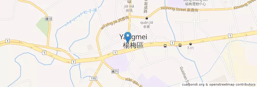 Mapa de ubicacion de 新日元中藥行 en 타이완, 타오위안 시, 양메이 구.