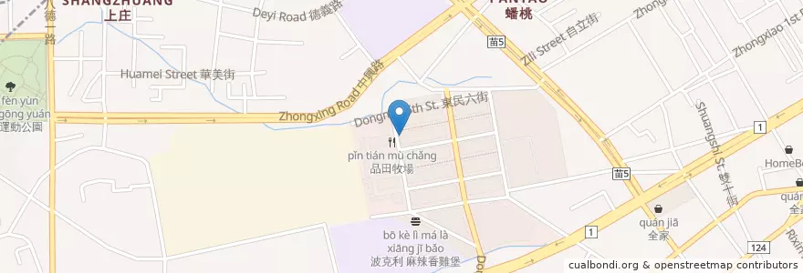 Mapa de ubicacion de 川原肉圓 en Taiwan, 臺灣省, 苗栗縣, 頭份市.