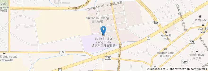 Mapa de ubicacion de 尚順美食屋 en Taiwan, Provincia Di Taiwan, Contea Di Miaoli, Toufen.