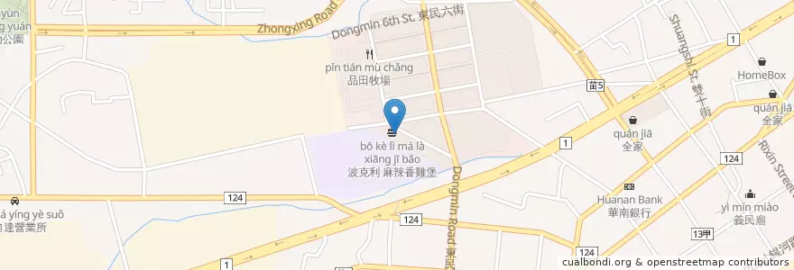 Mapa de ubicacion de 胡家院 en Taiwan, Taiwan Province, Miaoli County, Toufen.