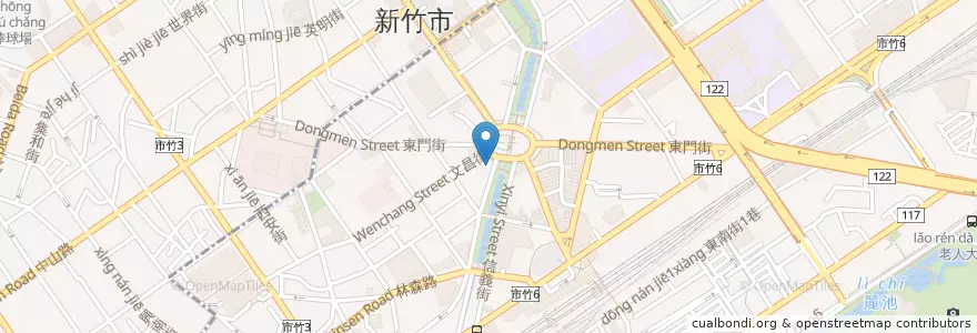 Mapa de ubicacion de 圓環阿婆 en Taiwan, Taiwan Province, Hsinchu, East District.
