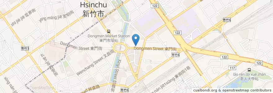 Mapa de ubicacion de Masburger en Taiwan, Provincia Di Taiwan, Hsinchu, 東區.