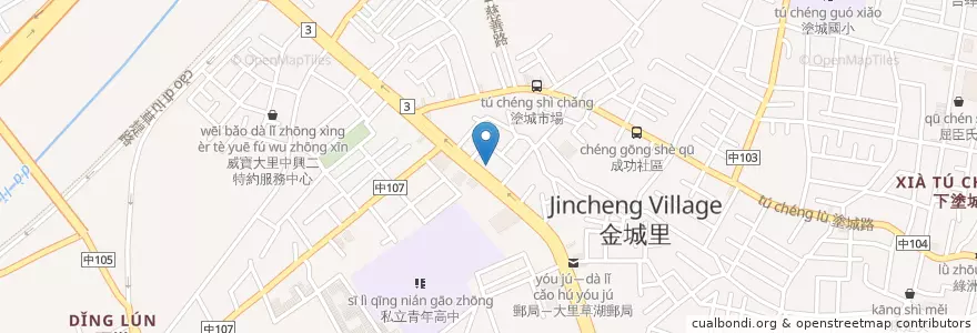 Mapa de ubicacion de 八方雲集 en Taiwan, Taichung, Distretto Di Dali.