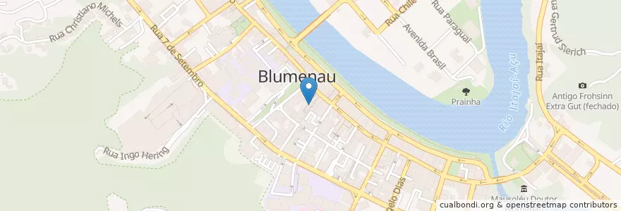 Mapa de ubicacion de Guti's Istambul Natural Food en Brazil, South Region, Santa Catarina, Região Geográfica Intermediária De Blumenau, Microrregião De Blumenau, Blumenau.