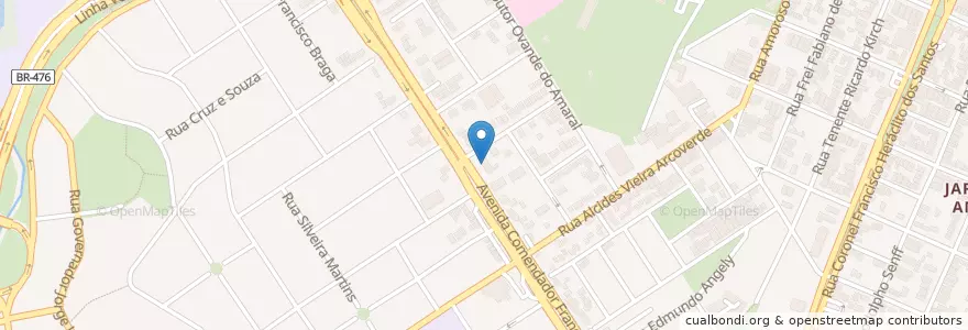 Mapa de ubicacion de Lanchonete Buffett Livre en ブラジル, 南部地域, パラナ, Região Geográfica Intermediária De Curitiba, Região Metropolitana De Curitiba, Microrregião De Curitiba, クリチバ.