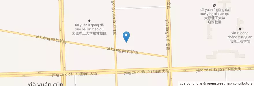 Mapa de ubicacion de 万柏林区人民政府 en China, Shanxi, 太原市, 万柏林区, 千峰街道.