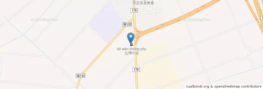 Mapa de ubicacion de 台灣中油 en Taiwan, 臺南市, 安定區.