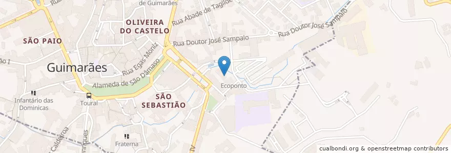 Mapa de ubicacion de Vimagua en Portugal, Norte, Braga, Ave, Guimarães, Oliveira, São Paio E São Sebastião.