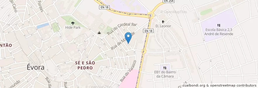 Mapa de ubicacion de Dona Inês en Portugal, Alentejo, Alentejo Central, Évora, Évora, Bacelo E Senhora Da Saúde, Évora.