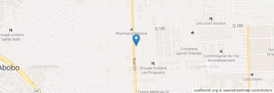 Mapa de ubicacion de Institut Adam Marshall en 코트디부아르, 아비장, Abobo.
