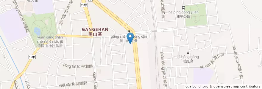 Mapa de ubicacion de 麥當勞 en 臺灣, 高雄市, 岡山區.