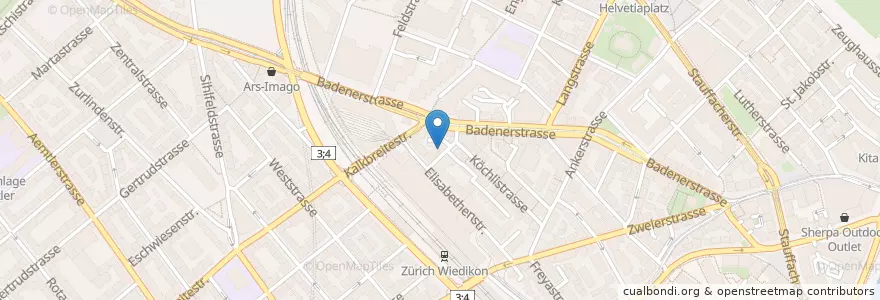 Mapa de ubicacion de Bam Boo en İsviçre, Zürih, Bezirk Zürich, Zürich.