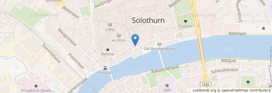 Mapa de ubicacion de The Ship Yards en Schweiz/Suisse/Svizzera/Svizra, Solothurn, Amtei Solothurn-Lebern, Bezirk Solothurn, Bezirk Wasseramt, Solothurn.