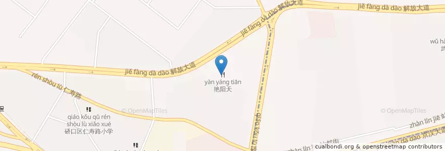 Mapa de ubicacion de 夜宴天 en Cina, Hubei, Wuhan, Distretto Di Qiaokou, 汉水桥街道.