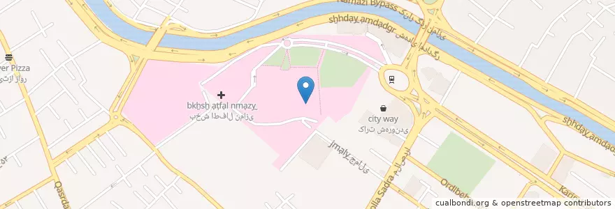 Mapa de ubicacion de بخش خون و سرطان بیمارستان نمازی en Irán, Fars, شهرستان شیراز, بخش مرکزی, شیراز.