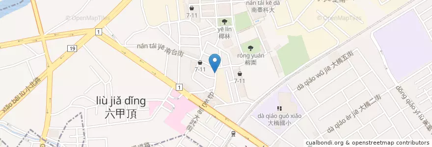 Mapa de ubicacion de 乾爹牛肉麵 en 台湾, 台南市, 永康区.