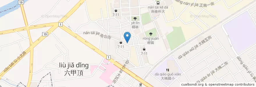 Mapa de ubicacion de 小台南便當 en Taiwan, 臺南市, 永康區.