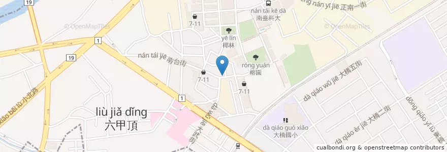Mapa de ubicacion de 有志麵食館 en 타이완, 타이난 시, 융캉구.