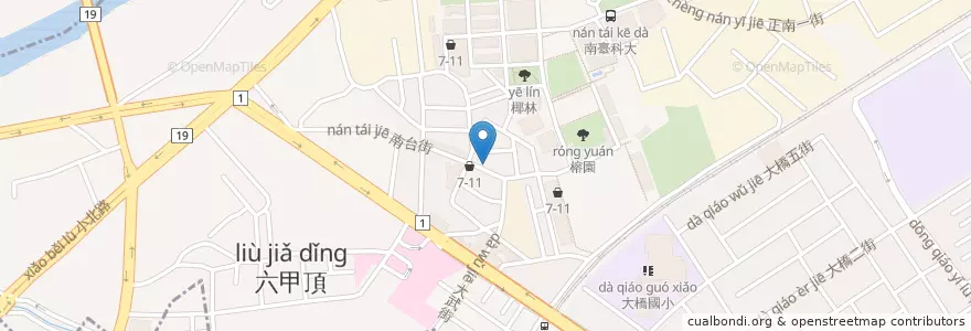 Mapa de ubicacion de 梅子的店 en 臺灣, 臺南市, 永康區.