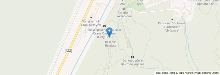 Mapa de ubicacion de Беседка en Rusia, Южный Федеральный Округ, Краснодарский Край, Городской Округ Горячий Ключ.
