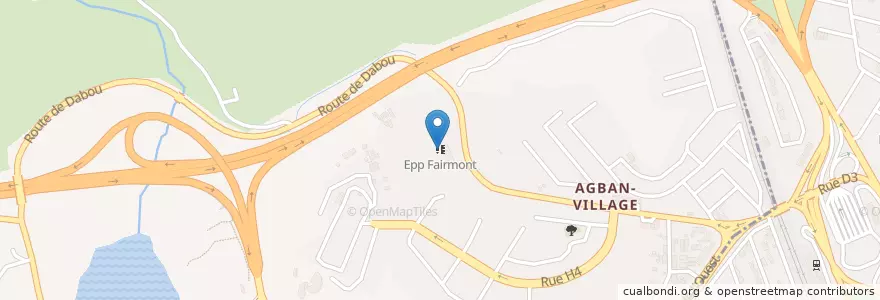 Mapa de ubicacion de Epp Fairmont en コートジボワール, アビジャン, Attécoubé.