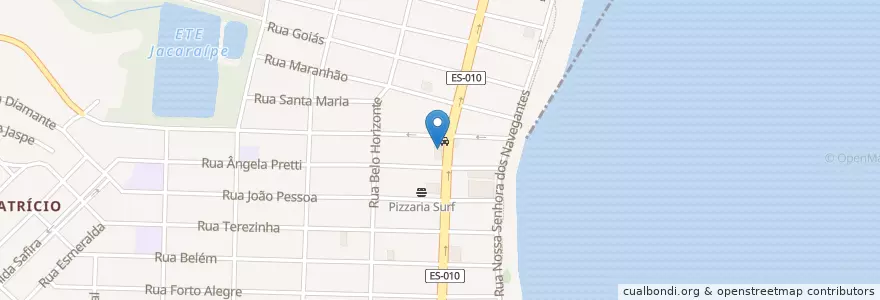 Mapa de ubicacion de 24 hs en برزیل, منطقه جنوب شرقی برزیل, اسپیریتو سانتو, Região Geográfica Intermediária De Vitória, Região Metropolitana Da Grande Vitória, Microrregião Vitória, Serra.