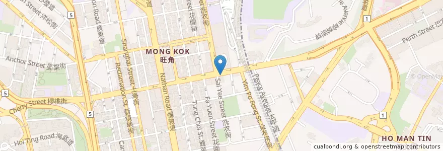 Mapa de ubicacion de 허유산 en 중국, 광둥성, 홍콩, 가우룽, 신제, 油尖旺區 Yau Tsim Mong District.