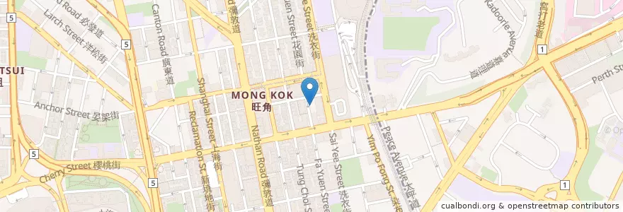 Mapa de ubicacion de 香積廚素食館 Amazing Kitchen en الصين, غوانغدونغ, هونغ كونغ, كولون, الأقاليم الجديدة, 油尖旺區 Yau Tsim Mong District.