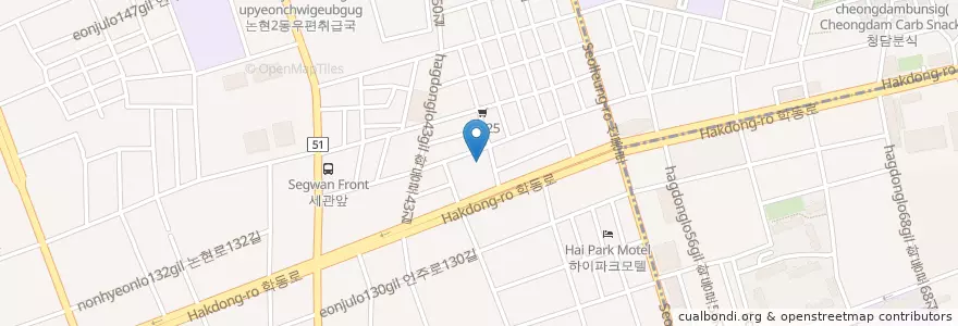 Mapa de ubicacion de Hopscotch en 대한민국, 서울, 강남구, 논현동, 논현2동.