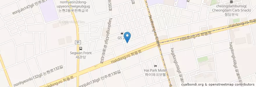 Mapa de ubicacion de Between BREAD en کره جنوبی, سئول, 강남구, 논현동, 논현2동.