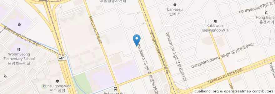 Mapa de ubicacion de Wood Stock en Corée Du Sud, Séoul, 서초구, 서초동, 서초4동.