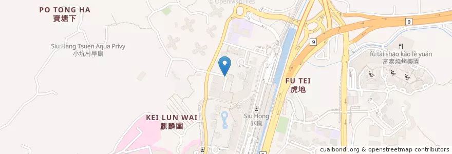 Mapa de ubicacion de 流動郵政局:兆康苑 Mobile Post Office : Siu Hong Court en China, Hong Kong, Cantão, Novos Territórios, 屯門區 Tuen Mun District.