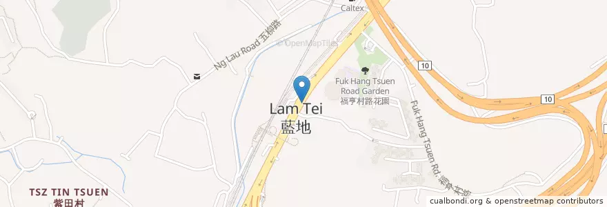 Mapa de ubicacion de 流動郵政局:藍地 en 中国, 香港, 广东省, 新界, 屯門區.